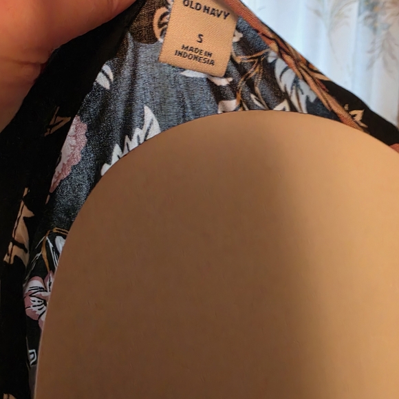 Old Navy Black Maxi Dress with Peach Floral Print - Picture 2 of 3